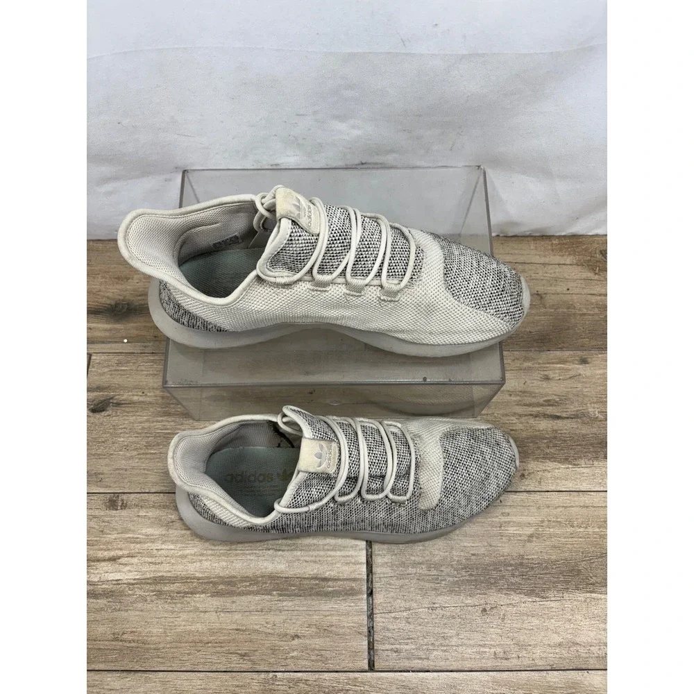 Adidas Tubular Shadow Knit Sneakers Mens Size 12 Beige Running Shoes